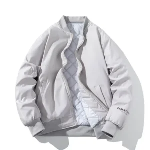 Bomber Fashion Mens White Essentials Puffer Jacket